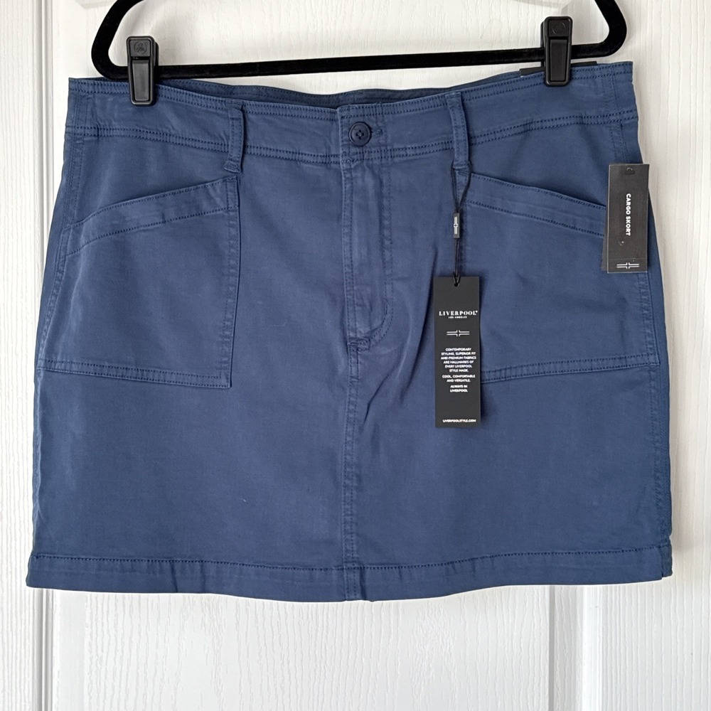 Liverpool Cargo Skort Size 16 Indigo Dusk Color Perfect Travel Golf  NWT